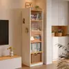 Estante de canto de madeira maciça, estante de chão para sala de estar, armário estreito que economiza espaço, armário de armazenamento, estante de livros, estante de exposição