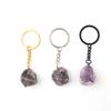 Llavero con colgante decorativo de piedra irregular de cristal natural, hecho a mano, gran oferta transfronteriza.