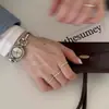 Anillo Sencillo de Plata de Ley para Mujer Diseño de Nicho Ins Estilo Diminuto Todo-partido Apilable Anillo Abierto
