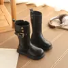 Botas Altas Estilo Británico para Niñas 2025 Invierno Nuevo Estilo Botas Martin de Terciopelo para Niños Botas Cálidas de Suela Suave para Niñas Pequeñas