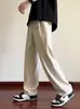 Calça de seda gelada de verão transfronteiriça de corte solto para meninos do ensino fundamental, fina e leve, design de perna reta, secagem rápida e estilo casual