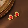 Qingdao Moda Vintage Versátil Brincos Exquisitos Doces Tendência Brincos de Personalidade Girassol Luxo Leve Brincos de Alta Qualidade