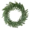 Corona Navideña de Nuevo Modelo Transfronteriza de 52 cm de Diámetro Corona Grande Artificial Navidad Toque Realista Anillo Decorativo Verde Artificial