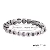 Accesorios Pulsera con Diseño de Nicho, Temática Deportiva, Fútbol, Voleibol, Pulsera Elástica de Cuentas Letreada, Exclusivamente para Ventas Transfronterizas