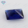 Joyas de zafiro artificial con forma de flor de coche rectangular en ángulo recto de Huagang, cristal azul, piedra desnuda, venta al por mayor