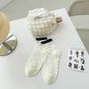 Calcetines finos de primavera y otoño negros y blancos de amor para mujer calcetines de boca de burbuja de corte bajo calcetines de tobillo calcetines lolita calcetines de algodón para mujer calcetines de moda