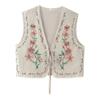 Comércio Exterior Atacado Roupas Femininas Estilo Europeu e Americano Transfronteiriço Aliexpress Novo Colete Bordado Floral de Algodão com Lenço de Alça Z