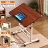 Mesa Auxiliar de Sofá Escritorio de Estudio para Estudiantes Escritorio de Escritura Plegable Mesa Pequeña para Personas Perezosas Escritorio Pequeño Simple para Niñas con Ruedas