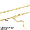 Cadena de Serpiente Dorada Galvanizada al Vacío Cadena Básica Collar Cruzado Acero Inoxidable Joyería Transfronteriza Hombres y Mujeres Cadena Conservadora de Color Venta al por Mayor