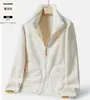 Jaqueta de Lã Dupla Face Estilo Casal para Uso Externo Feminina, Moletom Espesso de Lã Polar, Cardigan Quente para Outono e Inverno, Jaqueta com Gola Alta para Homens