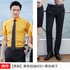 Camisa de estilo coreano de hotel de temperamento de cor sólida masculina, camisa de manga comprida de cor sólida masculina e feminina, logotipo bordado profissional