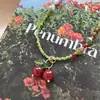 [Sin sentido] Cereza Roja Casera Retro Linda Cuentas Checas Estilo Pastoral Blanco Rojo Cereza Más Fácil de Combinar Collar
