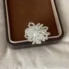 Pendientes y Anillos de Flor de Perlas Hechos a Mano para Mujer, Estilo de Nicho de Alta Gama, Tendencia de Moda Personalizada, Pendientes Versátiles y Accesorios para Orejas