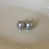 Pendientes de perla para panecillos al vapor de color gris plateado de alta calidad para mujer, nicho, temperamento único, moda, para ir al trabajo, pendientes combinables, pendientes