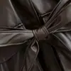 Ropa de Mujer Transfronteriza Otoño 2025 Nueva Moda Decoración de Bolsillo Elegante Cintura Adelgazante Chaqueta de Longitud Media de Imitación de Cuero