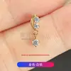 Brincos de Liga de Titânio F136 com Pingentes Duplos Redondos de Zircônia, Tarraxas para Hélice de Orelha com Zircônia Incrustada, Joias para Piercing de Titânio G23