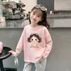 Moda Otoño-Invierno 2026 Nueva Camiseta de Manga Larga de Algodón Puro Estampado de Dibujos Animados Elegante para Bebés y Niñas