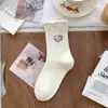 Calcetines de algodón lindos de gatito para mujer, primavera-verano, con dibujos animados, con lazo y encaje, calcetines de media pantorrilla, calcetines apilables