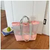 Bolsa de Praia Armazenamento para Roupa de Banho Necessaire Viagem à Beira-Mar Verão Praia Bolsa de Secagem Rápida Grande Capacidade Bolsa de Armazenamento em Rede