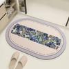Alfombrilla de suelo de barro de diatomeas para baño estilo pintura al óleo de lujo ligero, absorbente, secado rápido, antideslizante, alfombrilla de suelo para baño, felpudo para entrada del hogar