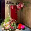 Nuevos accesorios para bodas: arco/marco de hierro forjado, decoración de boda al aire libre, letrero/soporte indicador de área de bienvenida.