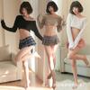 Ropa Interior Sexy Uniforme Tentación Corte Bajo Suéter Workcut Falda de Cuadros Traje Pasión Ropa Cosplay Sexy