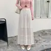 Elegante Falda de Punto Grueso para Mujer, Hueca, de Cintura Alta, Adelgazante, Otoño 2026, con Caída, Elegante Falda Larga