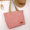 Bolso Tote para Mujer 2025 Estilo Nuevo Pana Simple Bolso de Mano Estudiante Versátil Gran Capacidad Acolchado Casual Bolso de Hombro