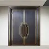 Acero Inoxidable Chapado en Cobre Nuevo Estilo Chino Puerta de Villa Puerta de Entrada Puerta de Cobre Puro Puerta de Patio Puerta de Acero y Cobre de Oposición Puerta No Estándar