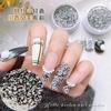 Manicura de Celebridad de Internet Otoño e Invierno Popular Rosa Lana Rayas Finas Negras y Blancas Textura Irregular Nylon Suave Decoración de Lentejuelas Rosa para Uñas