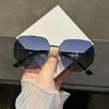 Gafas Lp Poligonales Versátiles para Hombre, Gafas de Sol Metálicas Anti-UV para Conducir, Gafas de Viaje Estilo Coreano para Mujer