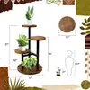 Estante para Plantas de 3 Niveles, Estante para Plantas de Metal y Madera, Estante Múltiple para Plantas de Interior, Estante en Capas para Flores y Plantas de Esquina