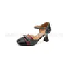Sandalias Cerradas de Cuero Genuino con Bloques de Color para Mujer, Nuevo Estilo Verano 2026, de Tacón Alto con Moño, Diseño Hueco, Talón Cerrado, Sandalias de Cuero Suave