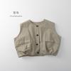 Chaqueta Chaleco de Otoño para Niños Estilo Coreano Chaleco sin Mangas para Bebé Niños y Niñas Casual Versátil Color Sólido Retro Japonés