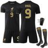 División Américas No. 9 Jersey de Raúl No. 4 Chaqueta de Fútbol Negra Mexicana Edición Especial Conmemorativa Alvarez