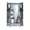 Gabinete de Limpeza em Aço Inoxidável Gabinete de Higiene Escolar Gabinete de Limpeza Varanda Pátio Armário de Armazenamento de Ferramentas para Mop e Vassoura Armário de Armazenamento