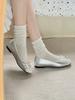 Sapatos Femininos Borboleta Suave Noturna Sapatilhas Estilo Retrô Francês Prata Macio Sapatos Primavera e Verão Vermelho Leite