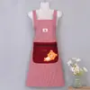 Delantal de Algodón de Dibujos Animados a la Moda para Cocina Casera, Delantal de Manga Larga para Cocinar, Trabajar y Tareas Domésticas, Ropa de Trabajo Transpirable y Resistente a las Manchas para Mujer