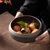 Grande Lavador de Chá de Cerâmica Grossa Estilo Japonês Padrão Martelo Lavador de Copos Artesanal Vintage Lavador de Lápis Cerâmica com Mudança de Forno Esmalte Dourado Pote de Água Criativo