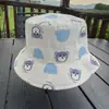 Sombrero de Pescador de Dibujos Animados de Oso Nuevo de Primavera y Verano para Niños, Sombrero de Cubo con Protección Solar para Niños y Niñas, Sombrero Lindo Delgado de Ala Ancha
