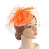 Tocado de Malla Retro Popular de Amazon para Novias Diadema de Moda Europea y Americana Velo Sombrero de Copa Tocado de Plumas Horquilla