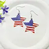 Venta Caliente Transfronteriza Pendientes del Día de la Independencia Americana Estilo Bandera Nacional Rojo Blanco Azul Pendientes Acrílicos Personalidad Tendencia Genial Adornos Festivos
