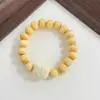 Pulsera de Cuentas de Gato Sorprendido de Tres Colores Muy Linda Nueva Pulsera de Estilo Nacional Zen Chino de Nicho