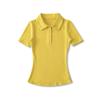2025 Nuevo Estilo de Verano Americano Sexy Camiseta de Manga Media con Cuello Polo para Mujer Estilo Europeo y Americano Color Puro Slim Top Básico