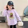 Camiseta de manga larga de algodón puro estilo coreano para niñas, nueva colección de otoño 2026, camiseta básica divertida para niñas, top casual, estilo ins