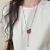 Estilo Étnico Círculo Marrón Grande Collar de Resina Cadena de Suéter Retro Estilo Zen Sudadera Larga Accesorios de Otoño e Invierno