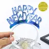 Decoração de Natal Criativa Golden Happy New Year Headband Festival festa Headwear festa Suprimentos Headband Decorativo Headband