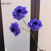 Rosa Diamante Artificial de Três Cabeças para Casamento Decoração de Salão de Casamento Flores de Seda Decoração Suave para Janela Materiais de Flores para Paisagismo Arranjo de Flores para Corredor