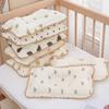 Almofada de gaze modeladora para bebê dormir redondo travesseiro longo de algodão 0-6 meses recém-nascido respirável travesseiro em forma de U para cabelo