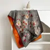 Cachecol Novo Estilo Pintura a Óleo Chinesa Outono e Inverno para Mulheres, Xale Dupla Face de Imitação de Caxemira Flor de Ameixa, Cachecol Espesso Quente com Franjas, Versátil